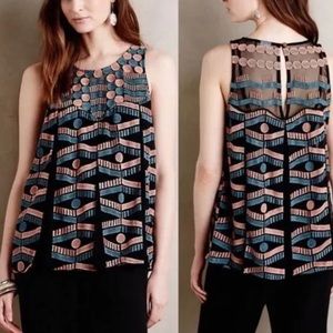 Anthropologie Akemi + Kin Kalila Embroidered Tank Top